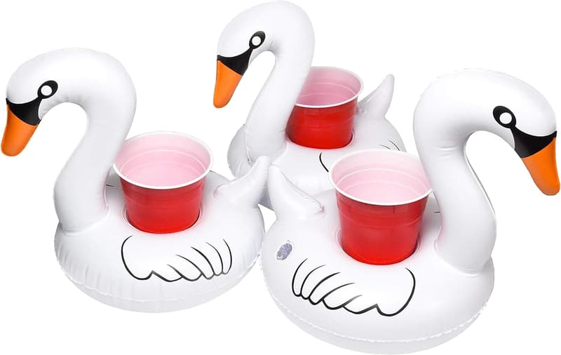 Inflatable Pool Drink Holders - 3-Pack (Unicorn, Flamingo, Palm Tree)