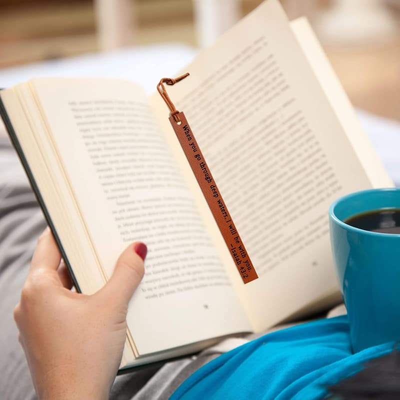 Christian Handmade Leather Bookmarks - Set of 10 for Book Lovers