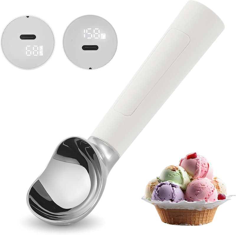 USB Rechargeable Heated Ice Cream Scoop with LED Display