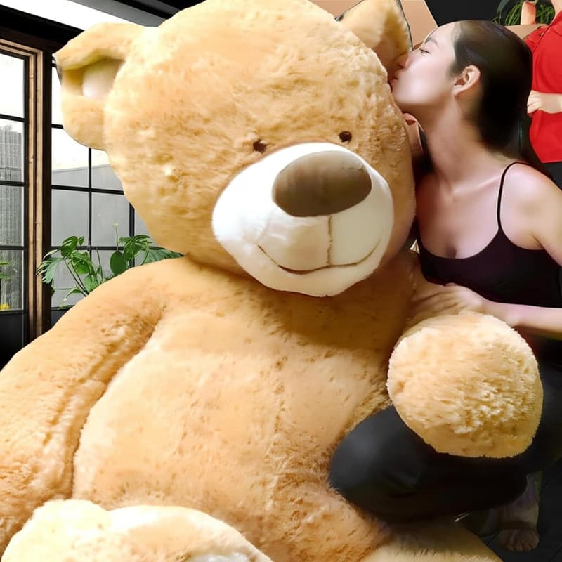 Customizable 5ft Plush Teddy Bear - Personalized T-Shirt & Heart Pillow
