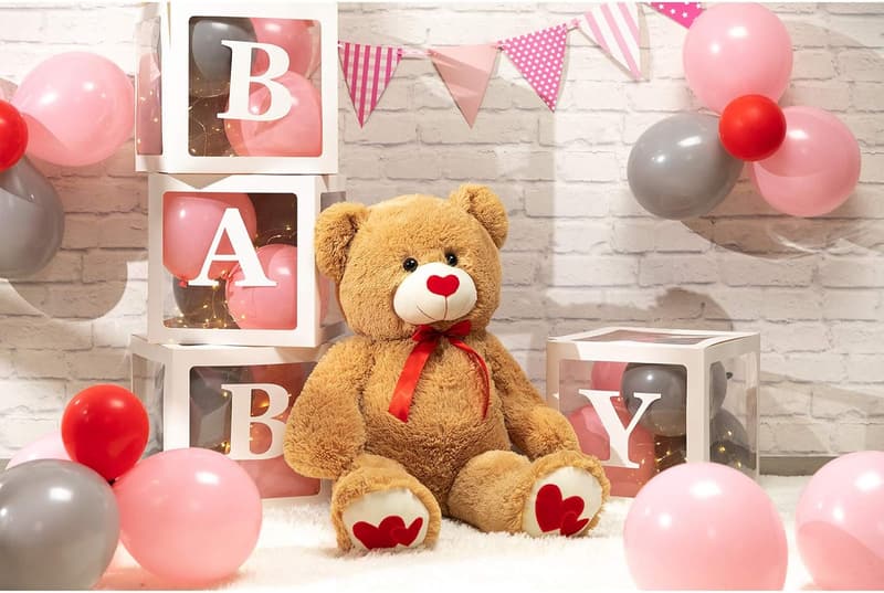 Large Teddy Bear Plush Toy with Red Heart - Perfect Gift for Kids & Girlfriend