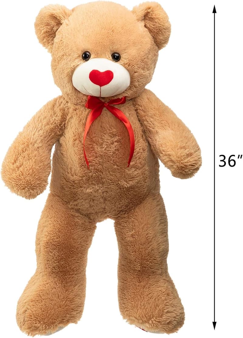 Large Teddy Bear Plush Toy with Red Heart - Perfect Gift for Kids & Girlfriend