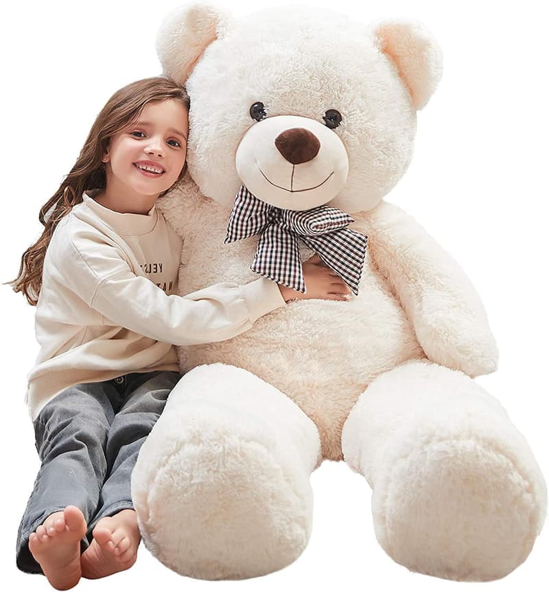 Giant 47-Inch White Plush Teddy Bear for Girlfriend or Kids