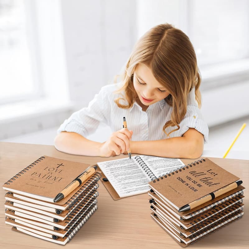 Father's Day Christian Prayer Journals with Pens - 10 Set