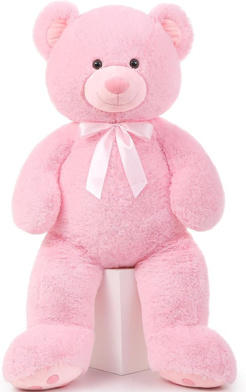 Giant 47-inch Pink Teddy Bear Plush for Baby Showers & Gifts