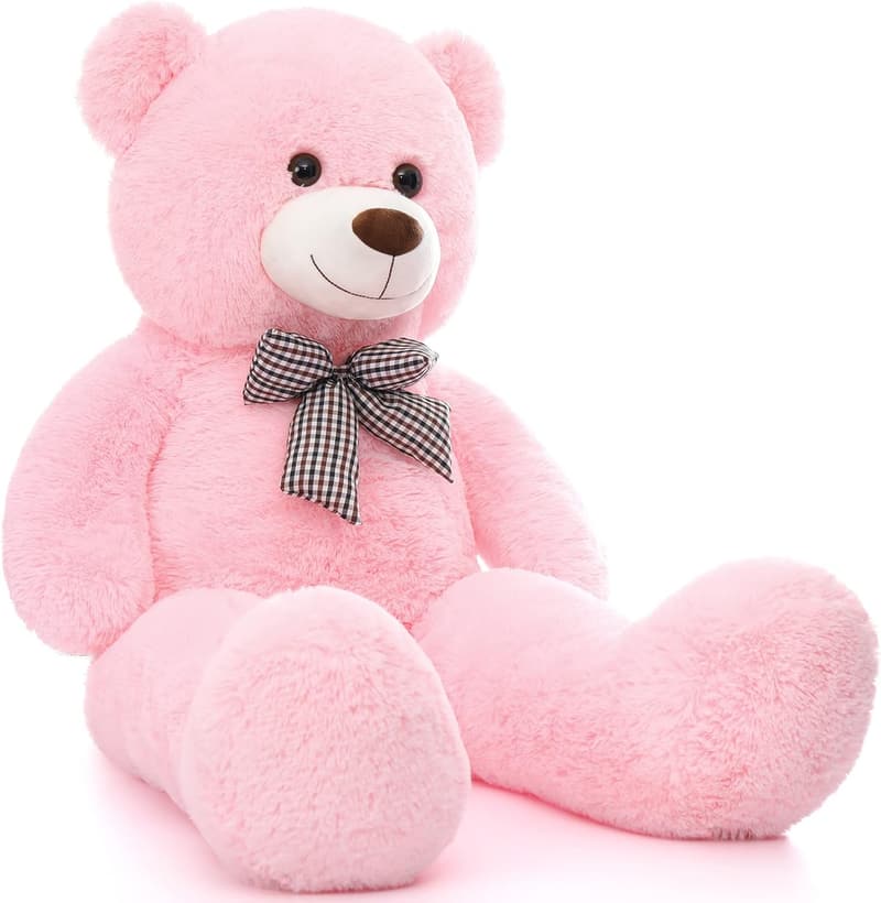 Pink Giant Teddy Bear Plush – 39-inch Soft Gift for Girls