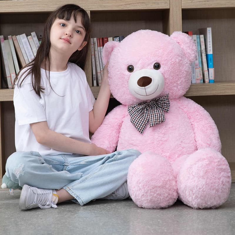 Pink Giant Teddy Bear Plush – 39-inch Soft Gift for Girls