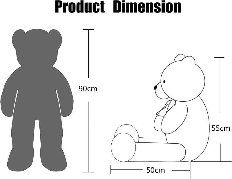 Giant 35-Inch Brown Teddy Bear Gift for Birthday