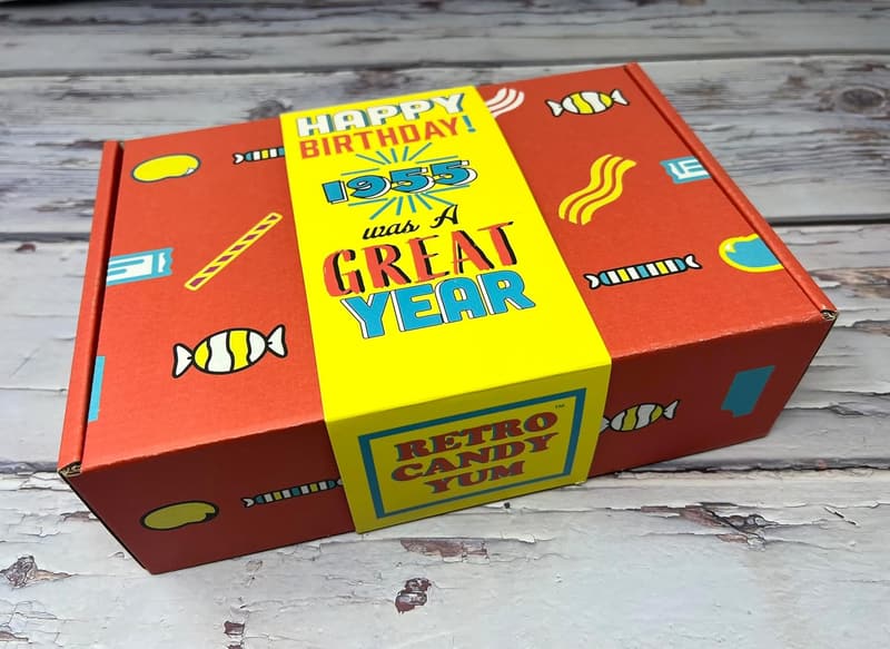 70th Birthday Retro Candy Gift Basket for Him or Her (1955)