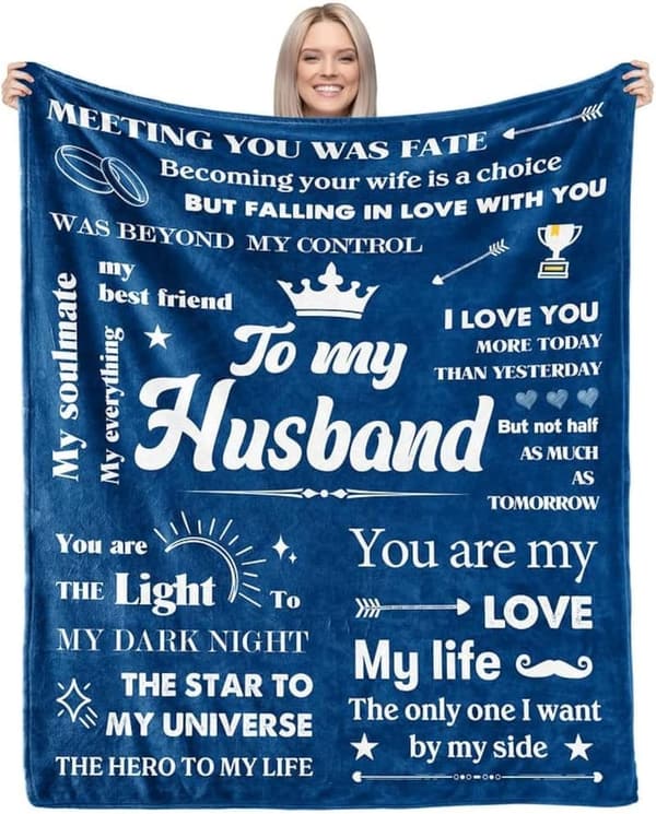 Husband Birthday Blanket - Romantic Gift from Wife