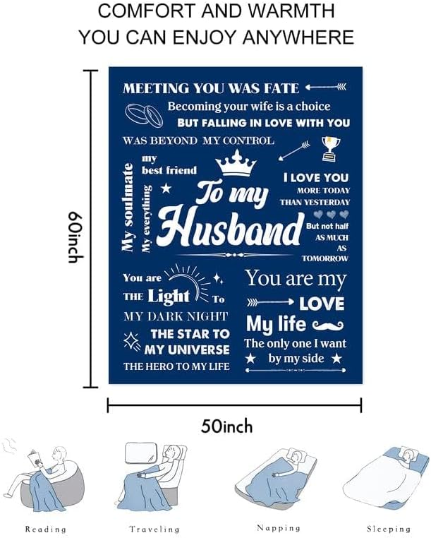 Husband Birthday Blanket - Romantic Gift from Wife