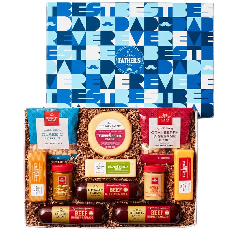 Father's Day Beef and Cheese Gift Basket with Summer Sausage