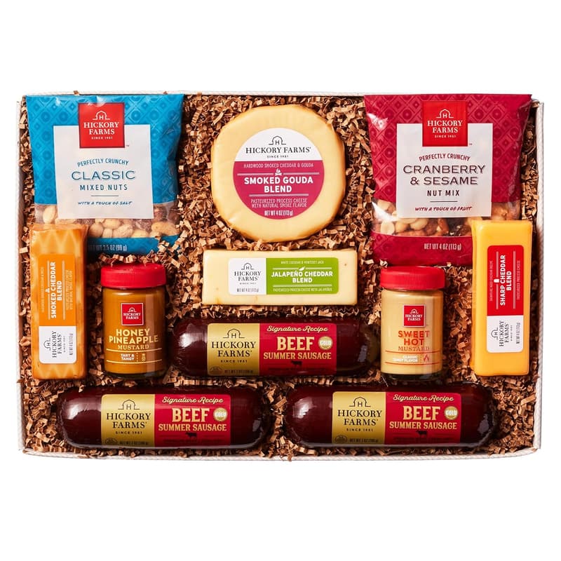 Father's Day Beef and Cheese Gift Basket with Summer Sausage