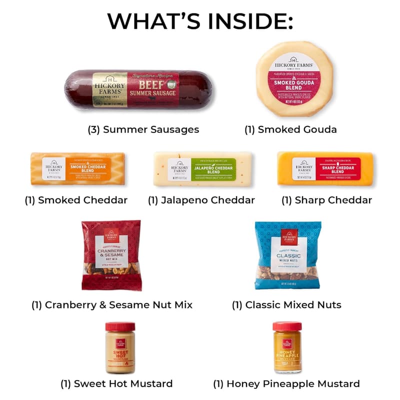 Father's Day Beef and Cheese Gift Basket with Summer Sausage