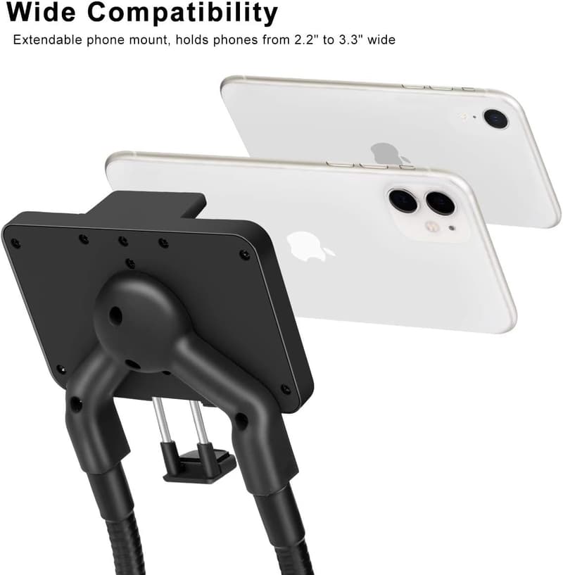 Universal Mobile Phone Stand with Flexible Mount - Black
