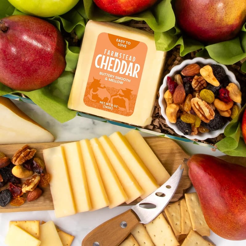Fresh Fruit Basket with Cheese & Nuts - Happy Birthday Gift