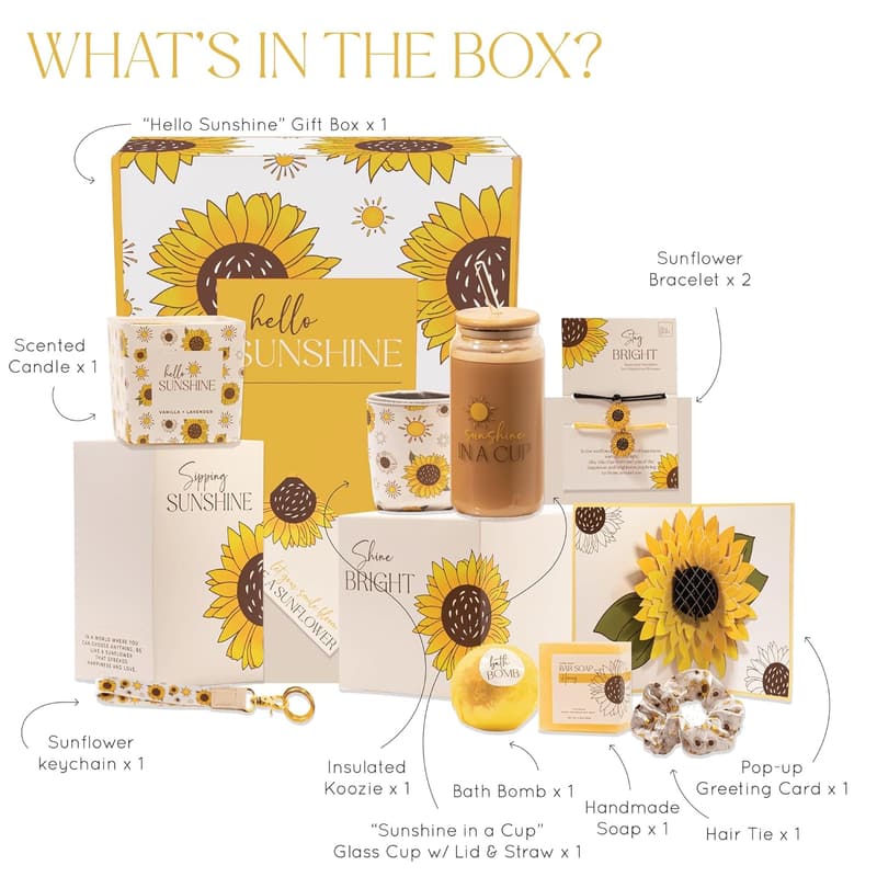 Get Well Soon Sunflower Spa Gift Set for Women