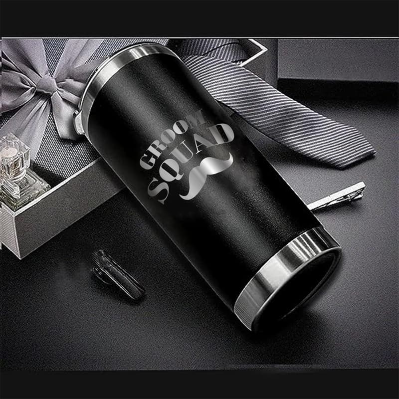 Groom Squad 20 oz Stainless Steel Tumblers Set for Weddings