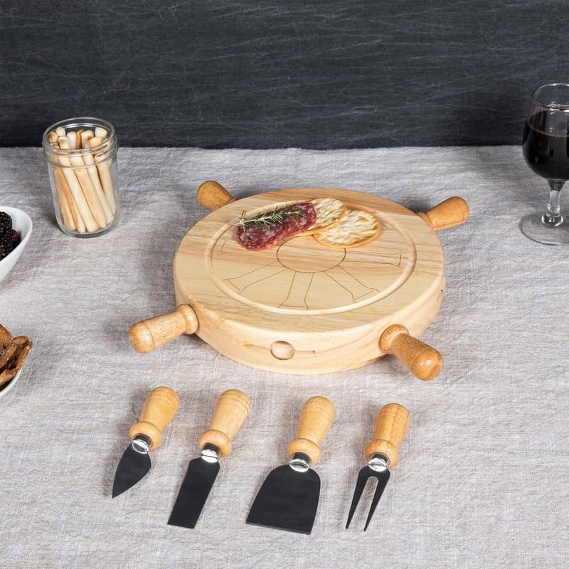 Lazy Susan Cheese Board Set with Tools - Parawood Charcuterie