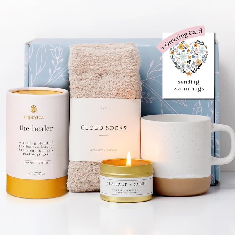 Get Well Soon Gift Basket for Women with Cozy Socks & Tea