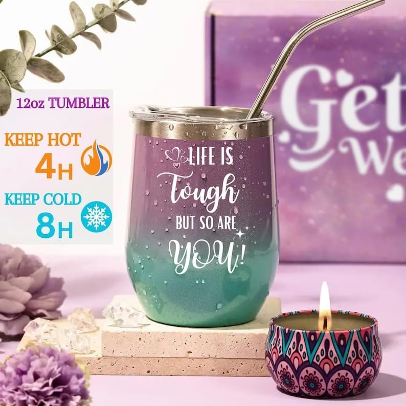 Get Well Soon Gift Basket for Women - 13-Piece Self-Care Set