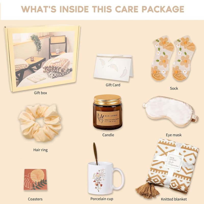 Get Well Care Package for Women - 10-Piece Sympathy Gift Box