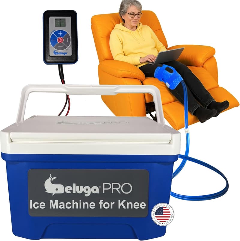 Knee Ice Therapy Machine with Programmable Timer and Joint Wrap