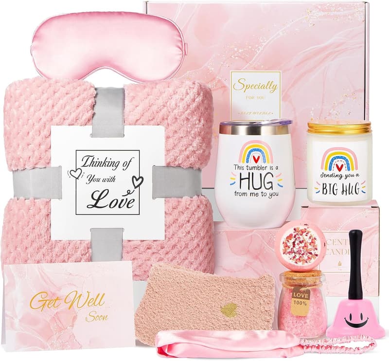 Get Well Soon Gift Basket for Women with Blanket