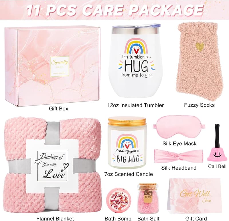 Get Well Soon Gift Basket for Women with Blanket
