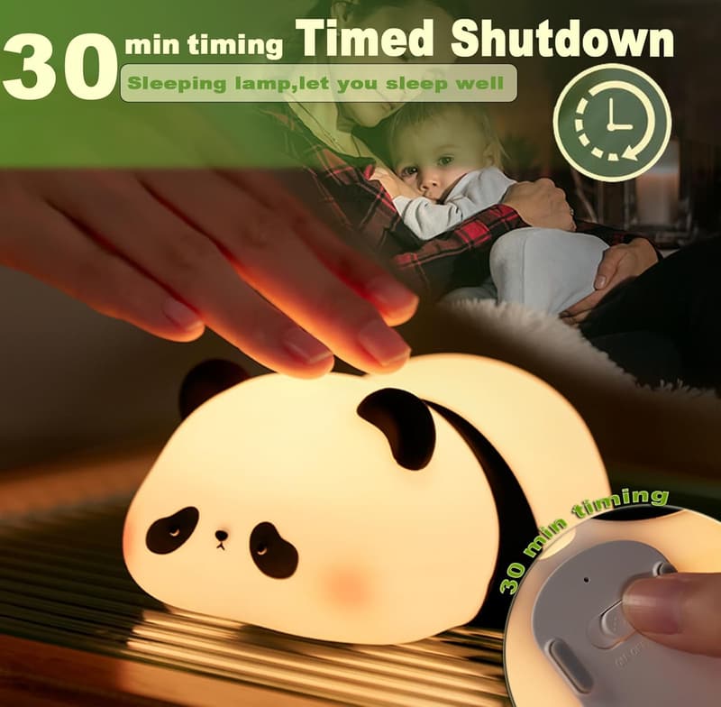 Dimmable Panda Night Light for Kids' Nursery Decor