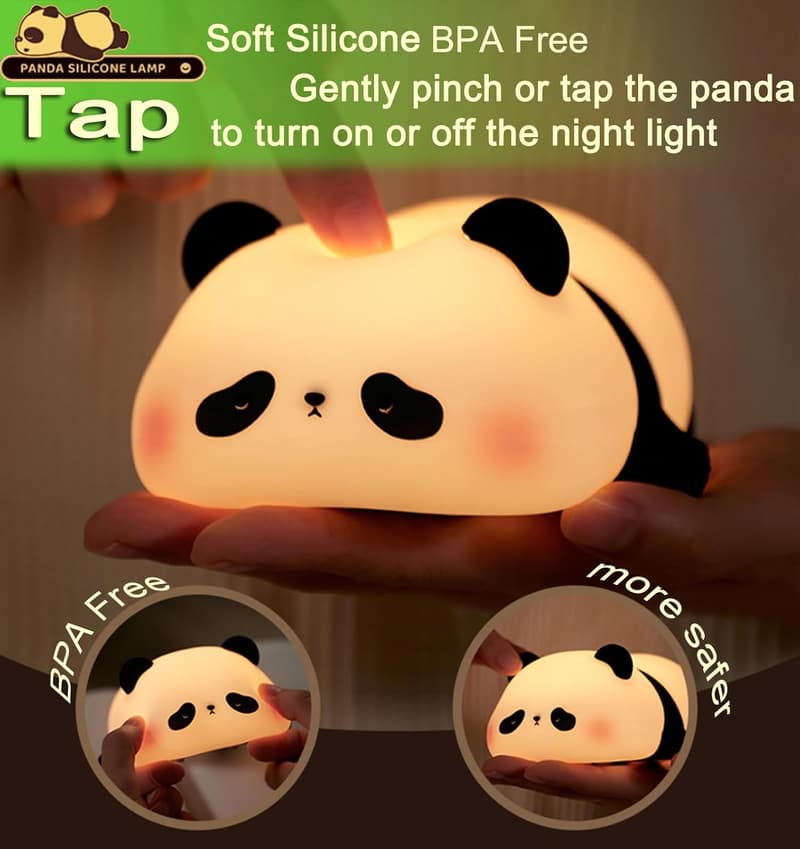 Dimmable Panda Night Light for Kids' Nursery Decor
