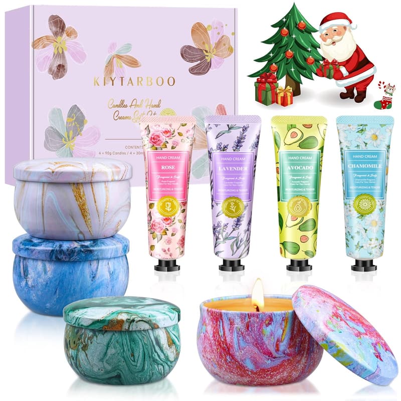 Relaxing Spa Gift Set: Unique Candles & Hand Cream for Women