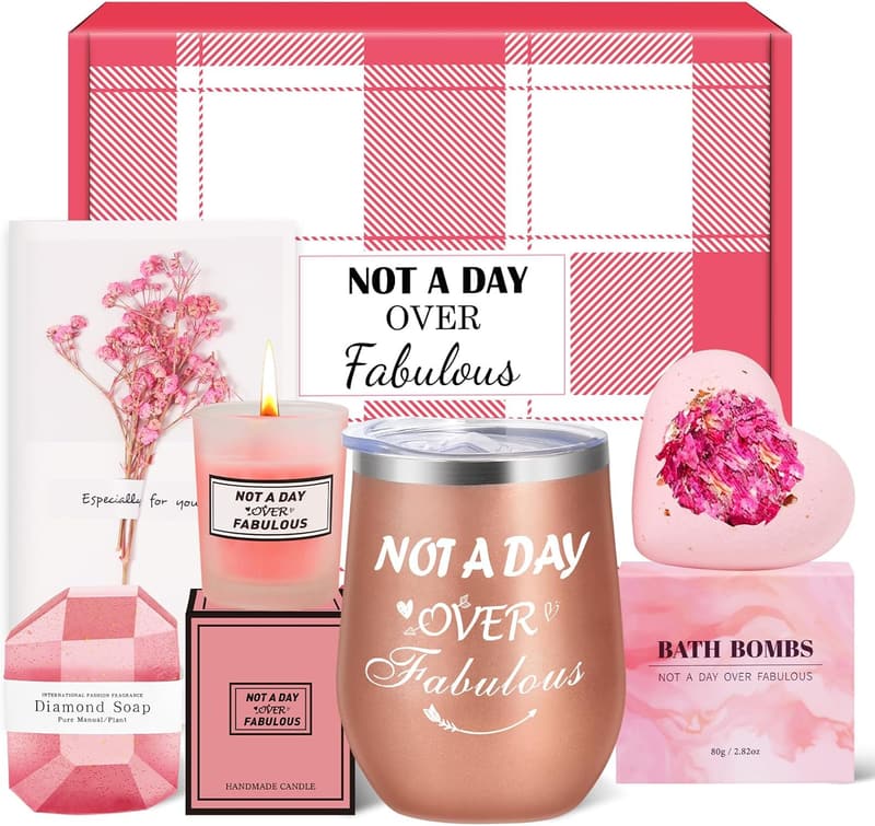 Valentine's Day Spa Gift Basket Set for Women with Tumbler