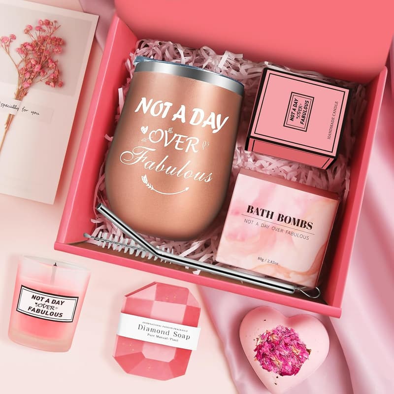 Valentine's Day Spa Gift Basket Set for Women with Tumbler