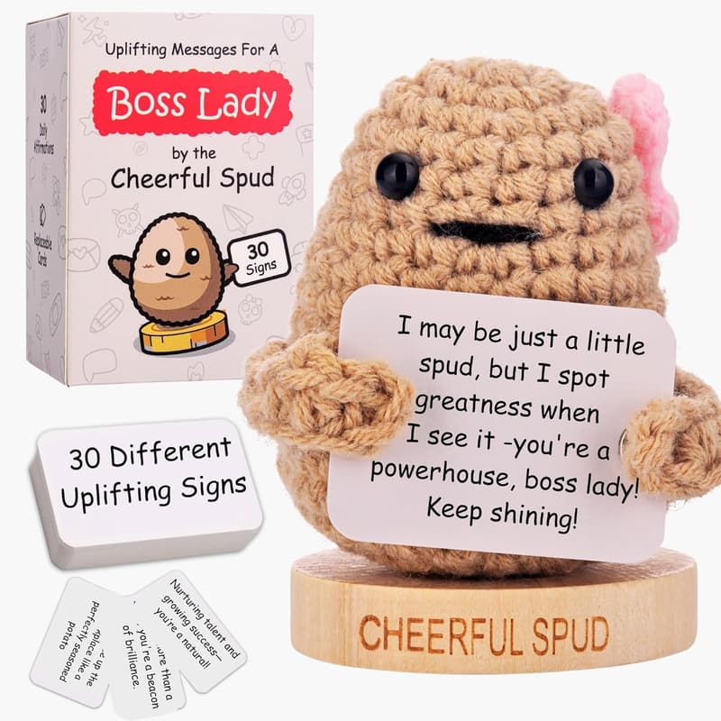Inspirational Boss Lady Gift: Crochet Positive Potato for Women