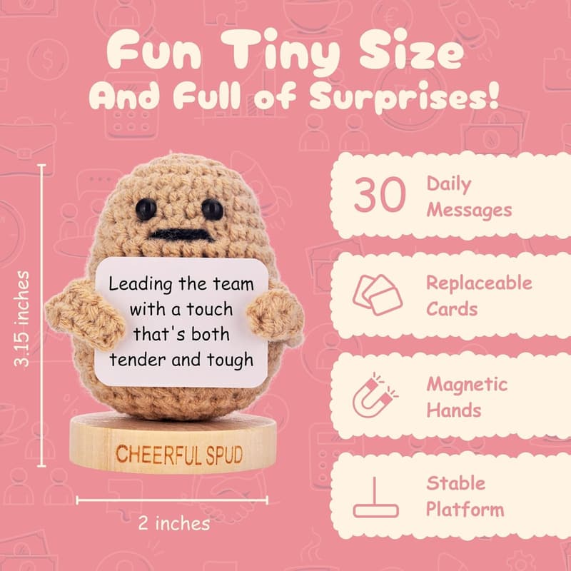 Inspirational Boss Lady Gift: Crochet Positive Potato for Women