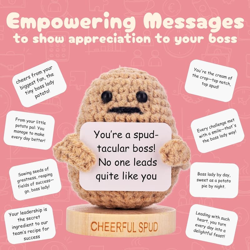 Inspirational Boss Lady Gift: Crochet Positive Potato for Women