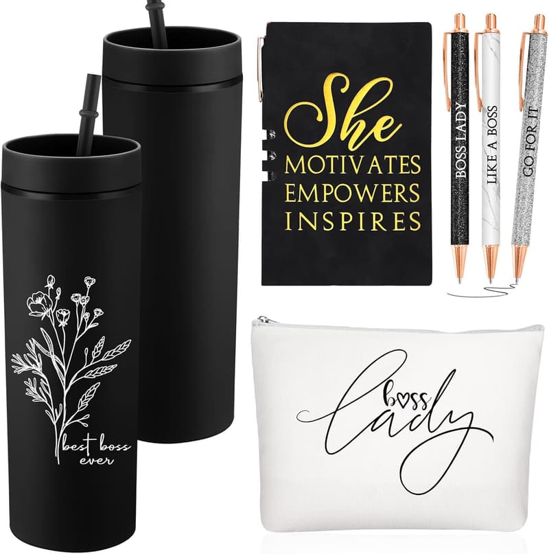 Boss Appreciation Gift Set for Women - 6-Pc Tumblers & Accessories