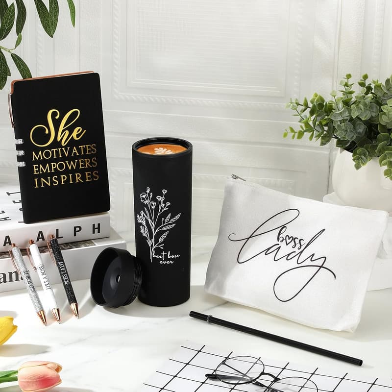 Boss Appreciation Gift Set for Women - 6-Pc Tumblers & Accessories