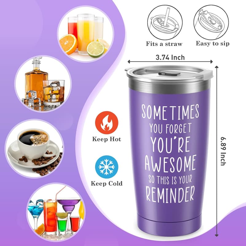 Lavender Spa Basket Gift Set for Women, Relaxing Mug & Tumbler