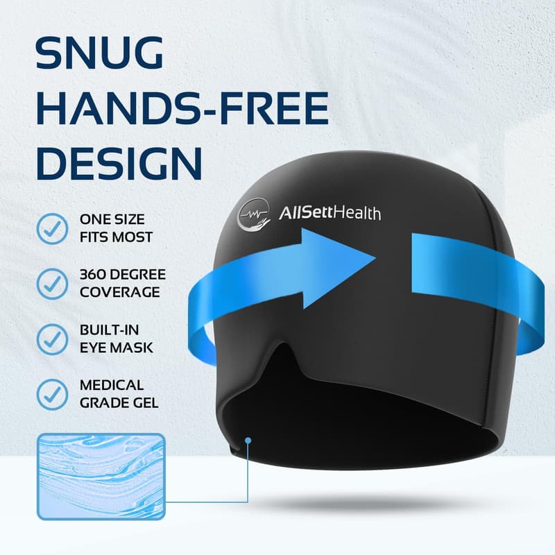 Migraine Relief Cap with Hot/Cold Gel Pack – FSA HSA Eligible