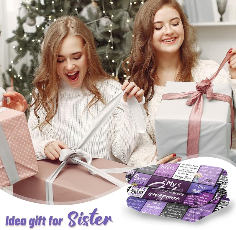 Birthday Gift Blanket for Sister - Soft Purple Throw 60