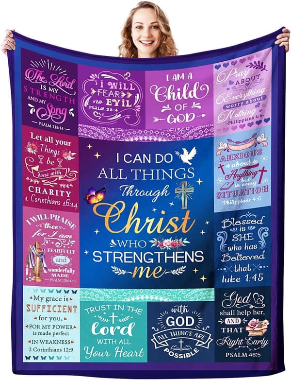 Inspirational Christian Throw Blanket for Women - Soft & Warm 50