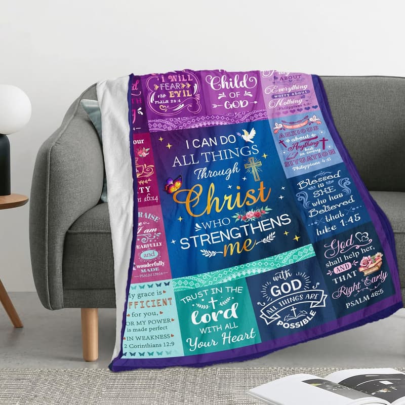 Inspirational Christian Throw Blanket for Women - Soft & Warm 50