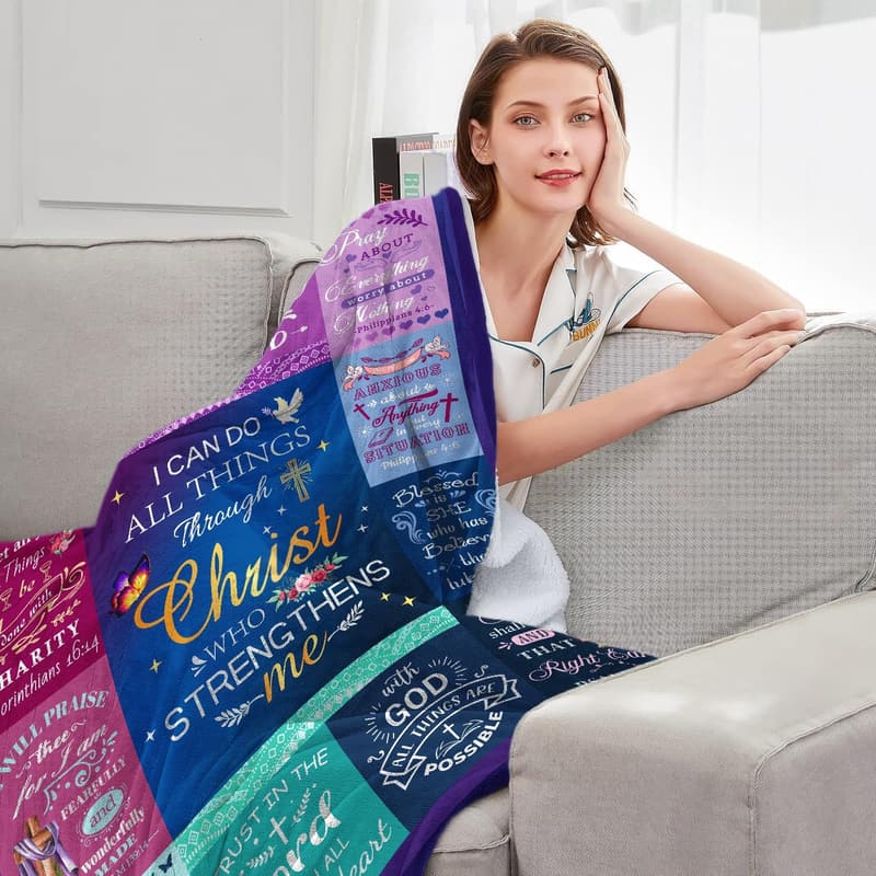 Inspirational Christian Throw Blanket for Women - Soft & Warm 50