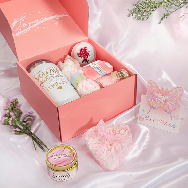 Birthday Spa Gift Basket for Women – Relaxing Rose Treats