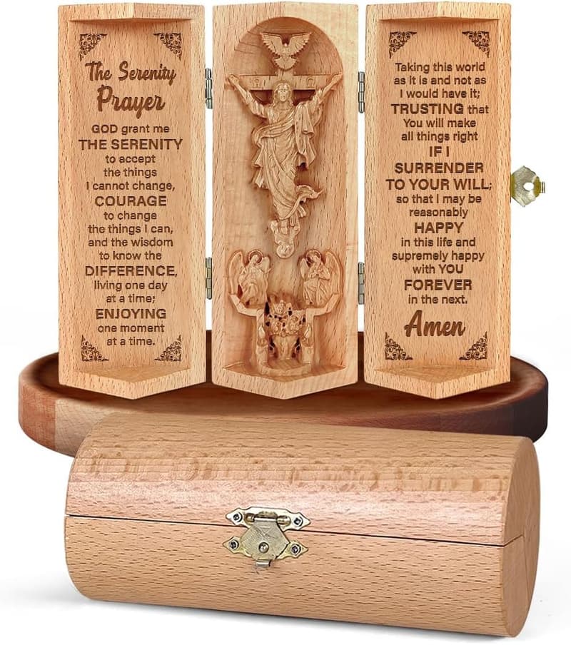 Christian Wooden Nativity Statue - Jesus Home Décor Sculpture