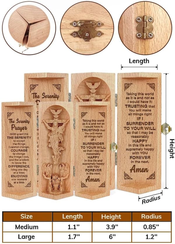 Christian Wooden Nativity Statue - Jesus Home Décor Sculpture