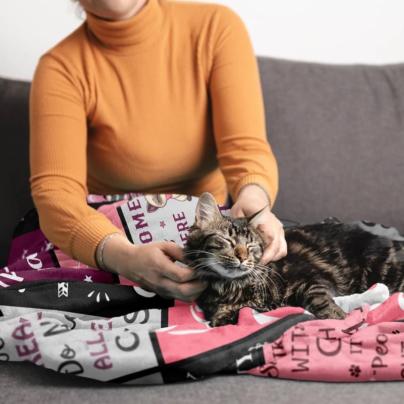 Cat Lover Blanket for Women, 60