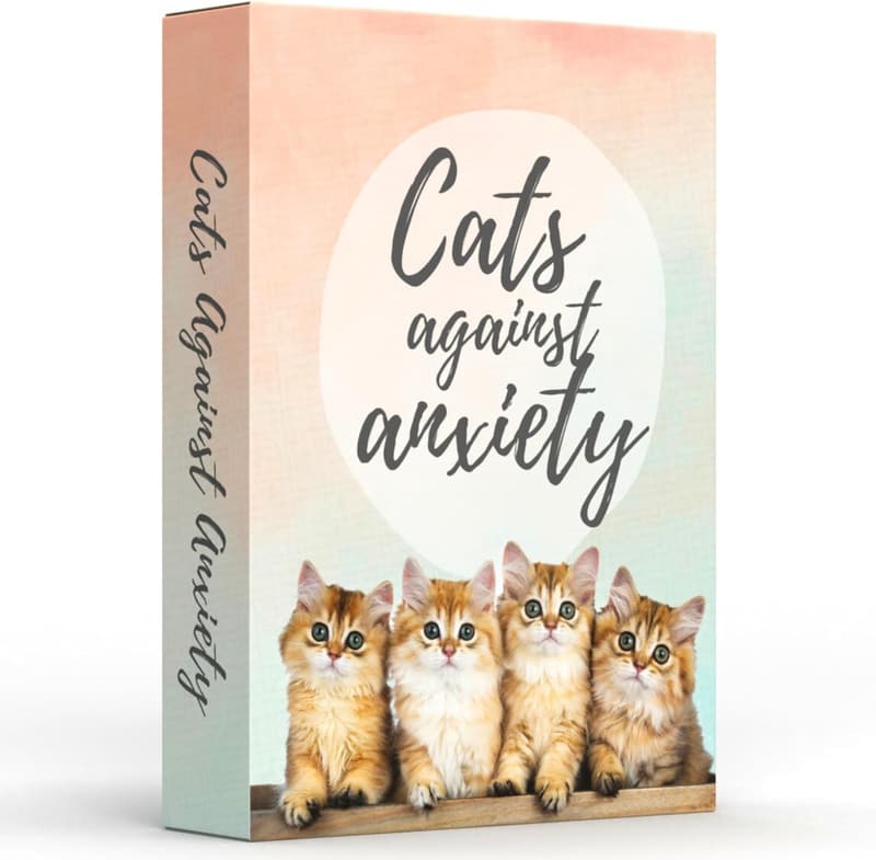 Cats Against Anxiety Affirmation Cards for Self-Esteem & Stress